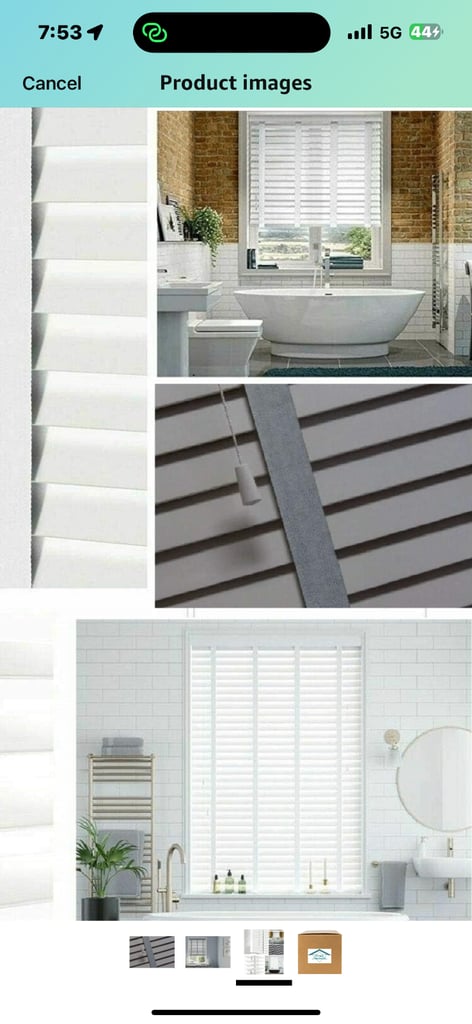 Dark grey FAUX WOOD GRAIN BLINDS 50MM SLATS TRIMMABLE EASY FIT 60cm Width x 120cm Drop, Tape]