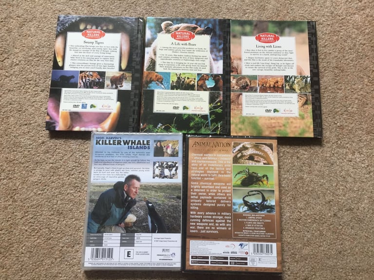 FIVE animal dvds two new and sealed ALL for