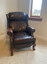 Brown Leather Recliner Armchair