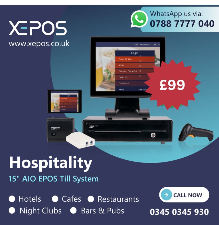 £99 BRAND NEW All in One XEPOS Hospitality System - EPOS Till Bar Restaurant Pub Cafe Nightclub