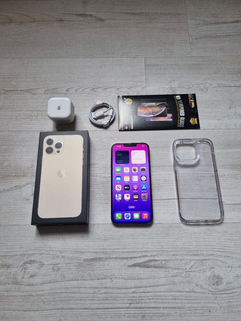 image for Iphone 13 Pro Max Bundle 256GB Unlocked Gold Warranty 