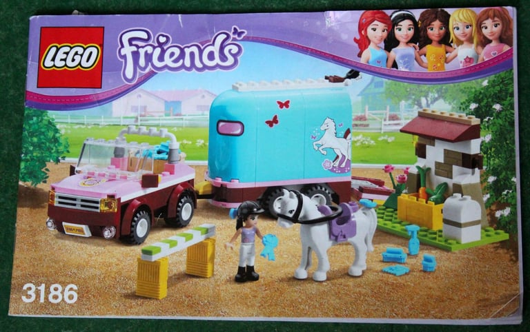 2 Lego Friends sets: Emma's Horse Trailer (3186)  Olivia's Invention Workshop (3933)