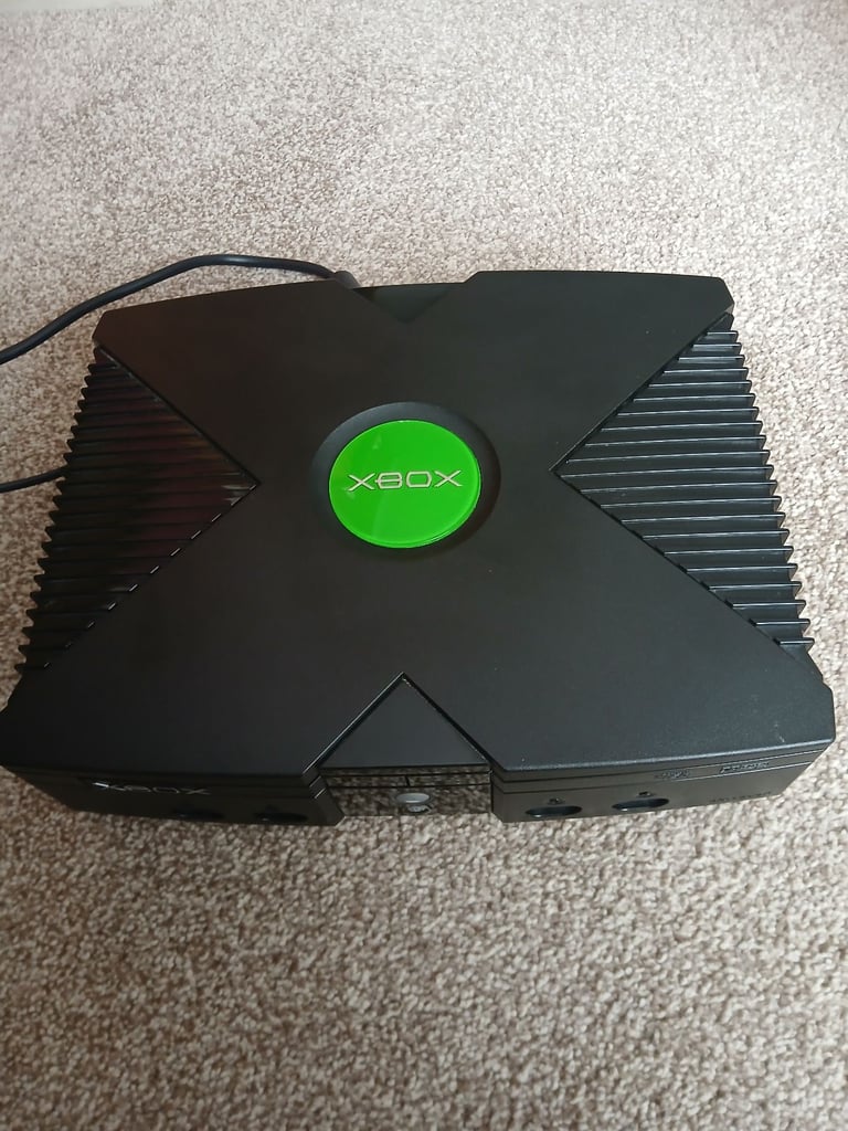 image for Original xbox system with two controllers and lots of games