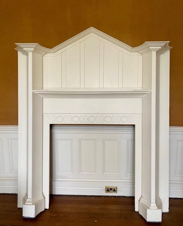 Victorian wooden fireplace 