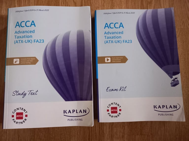 ACCA Kaplan Advanced Taxation Study book, Exam Kit and Pocket notes