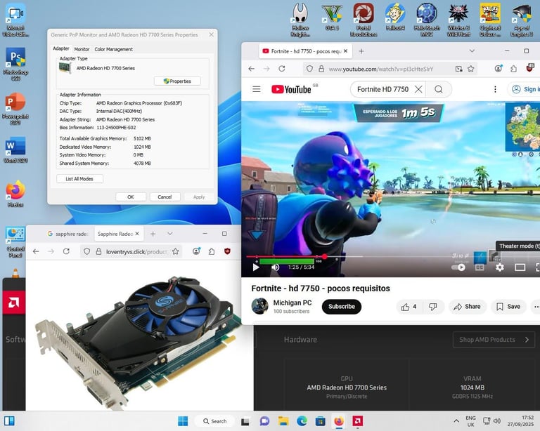 Gaming PC + Radeon + 15 Games (i5, Fortnite, Silksong, Fallout 4, COD, Video Editing, Computer, PC