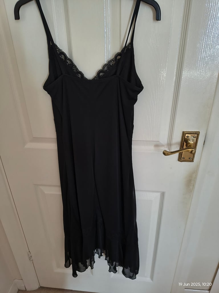 Black lacy lined dress- size 10