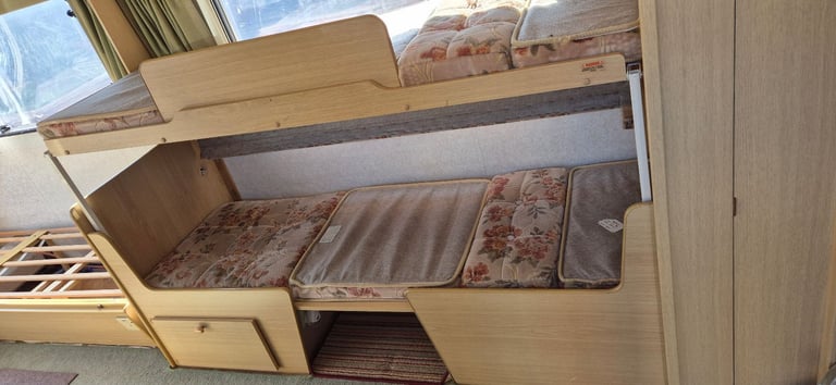 Bunk bed with cushions for camper caravan motorhome boat.