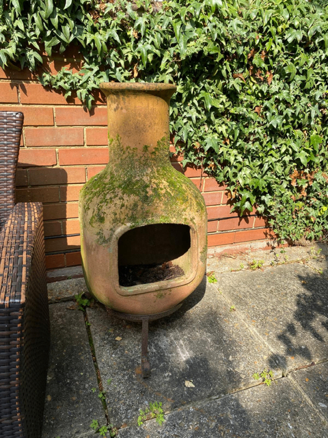 image for Garden Outdoor Large Terracotta Clay Chiminea Patio Heater
