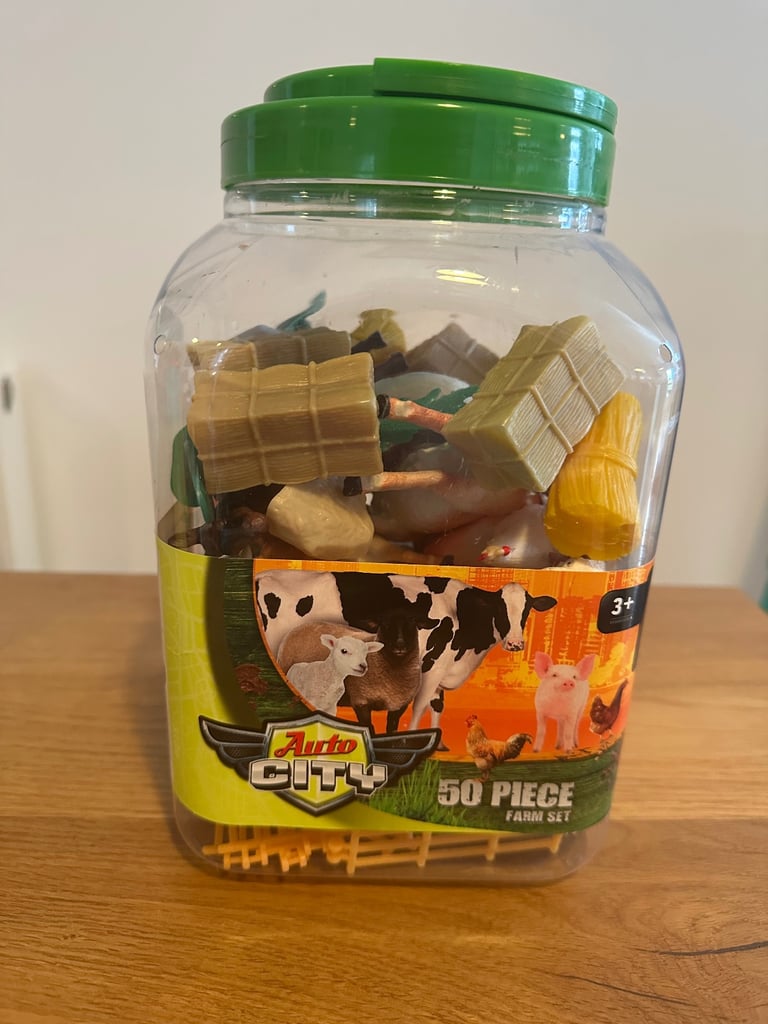 Farm, tractors, farmers and animals