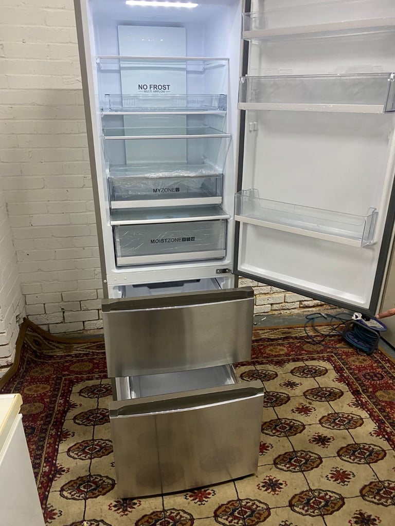 FREE DELIVERY Haier Stainless Steel 3Doors Frost Free Fridge Freezer For Sale