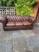 Chesterfield sofa leather 3 seater 