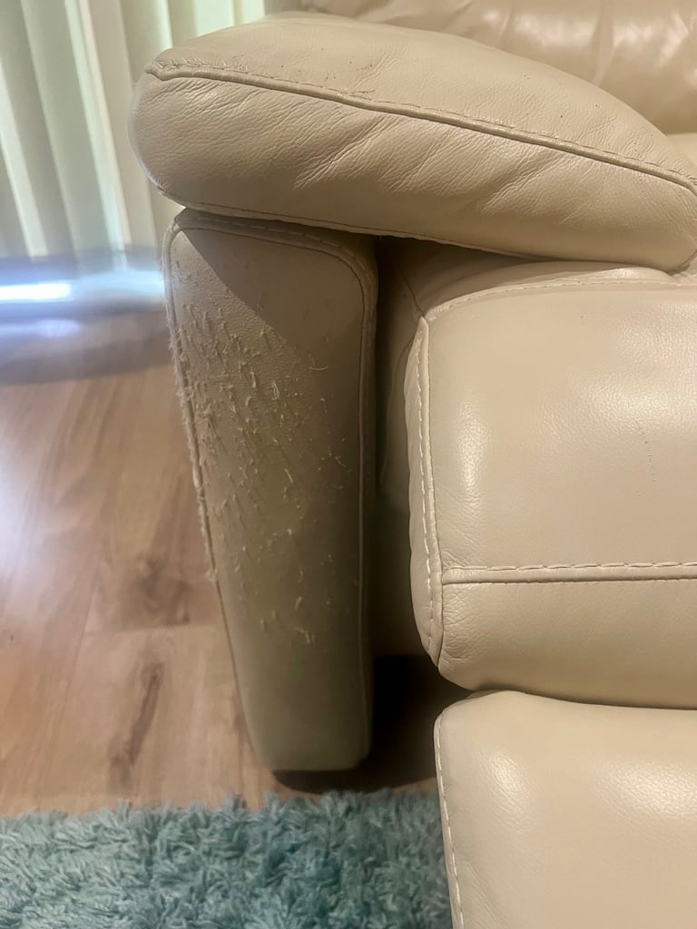 Beige Leather Sofa