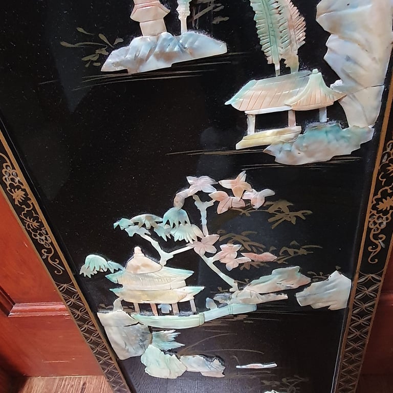 Chinese framed hanging picture with ivory