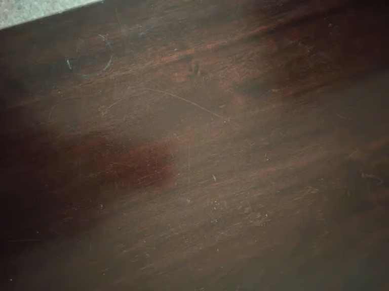 Excellent Quality and Great Condition Heavy Dark Wood and Wicker Chest of Drawers With 6 Drawers