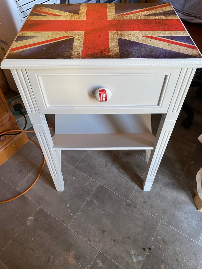 Quirky bedside table Union Jack