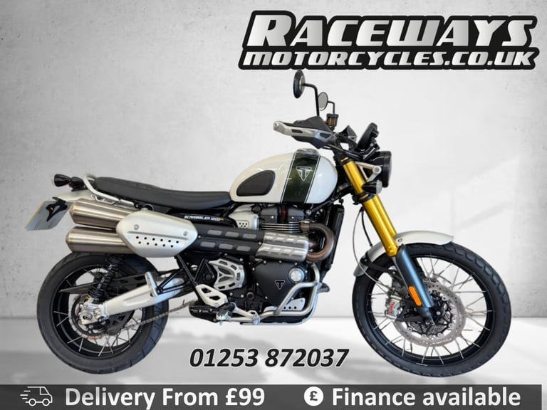 image for TRIUMPH SCRAMBLER 1200 XE 2019 WHITE 4,771 MILES USED MOTORCYCLE