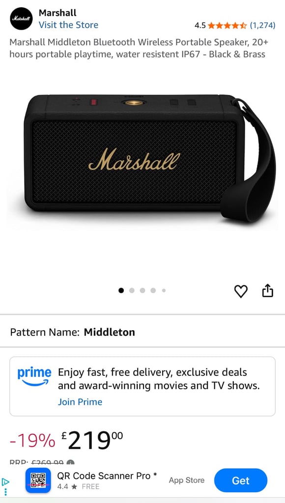 Marshall speaker original with barcode 