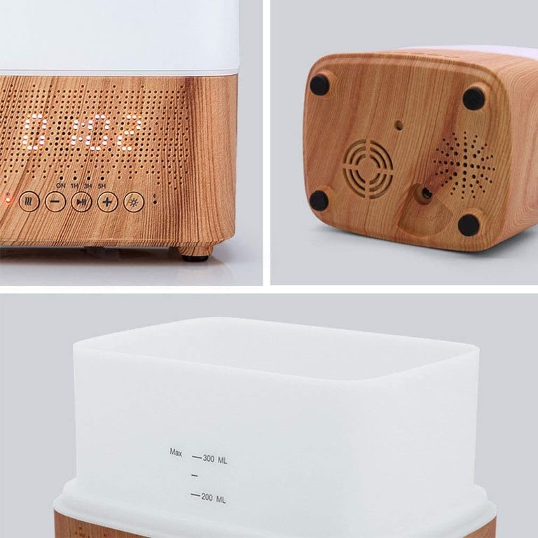 Smart Oil Diffuser + Bluetooth Speaker + Digital Alarm Clock + 7 LED Therapy Night Light