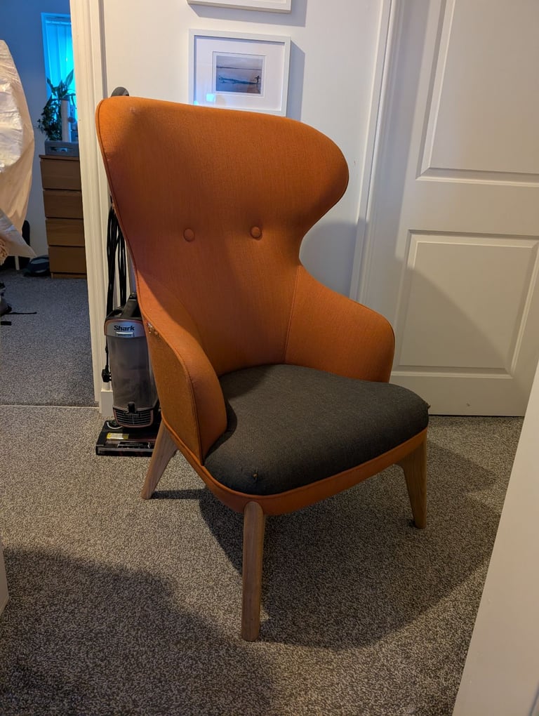 image for Orange and dark grey armchair for free