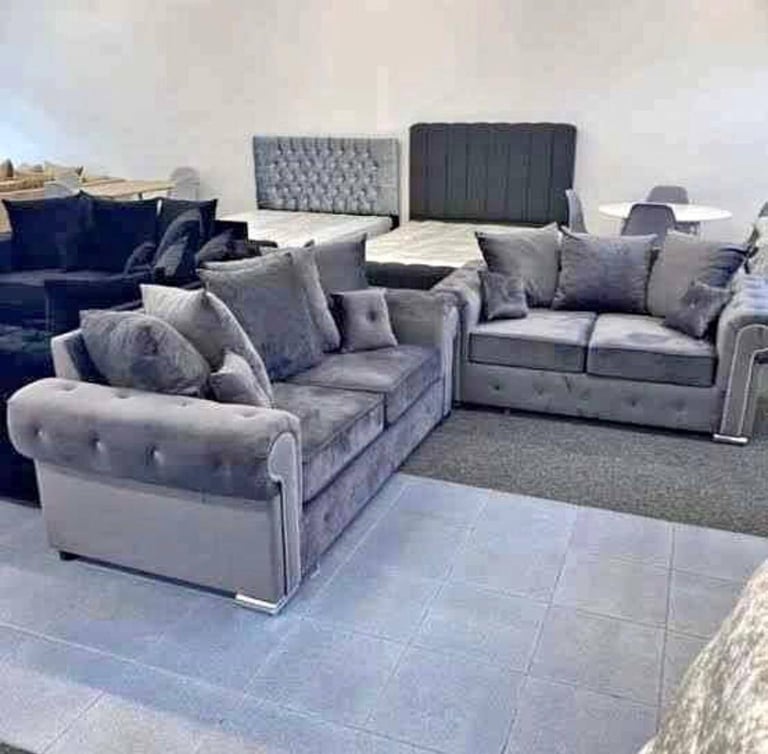 🌹❤Luxuries brand new 3 seater corner sofa 2 seater ashwin velvet sofa