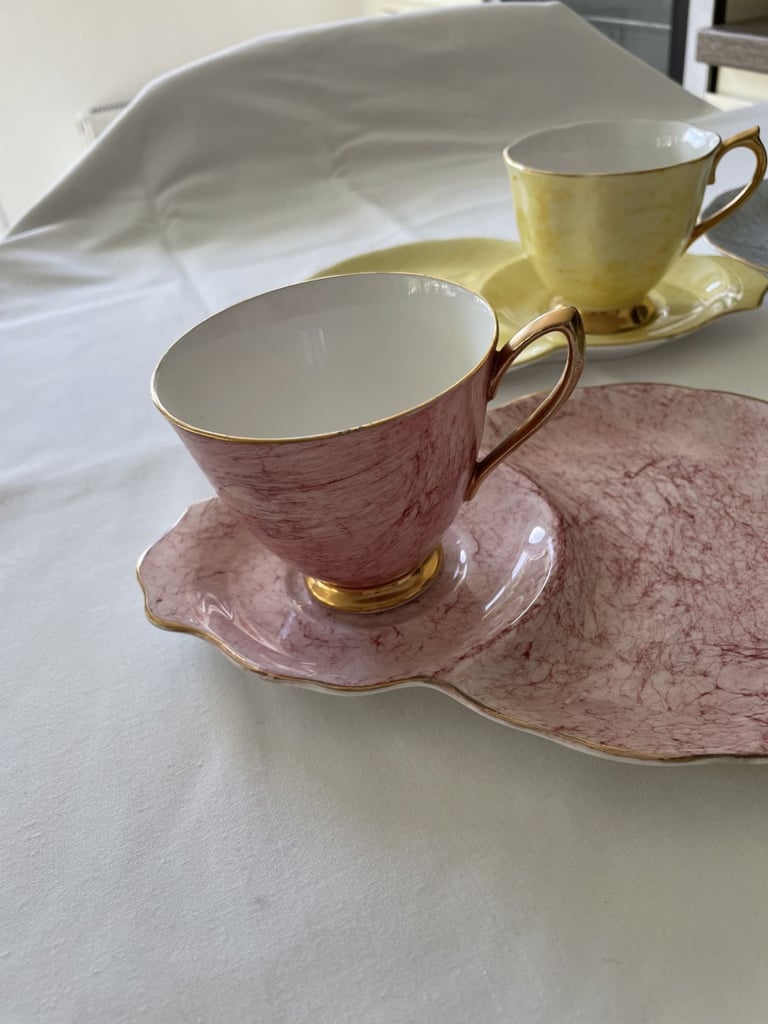 Vintage Royal Albert Gossamer Teacup and Tennis Snack Plate Combo