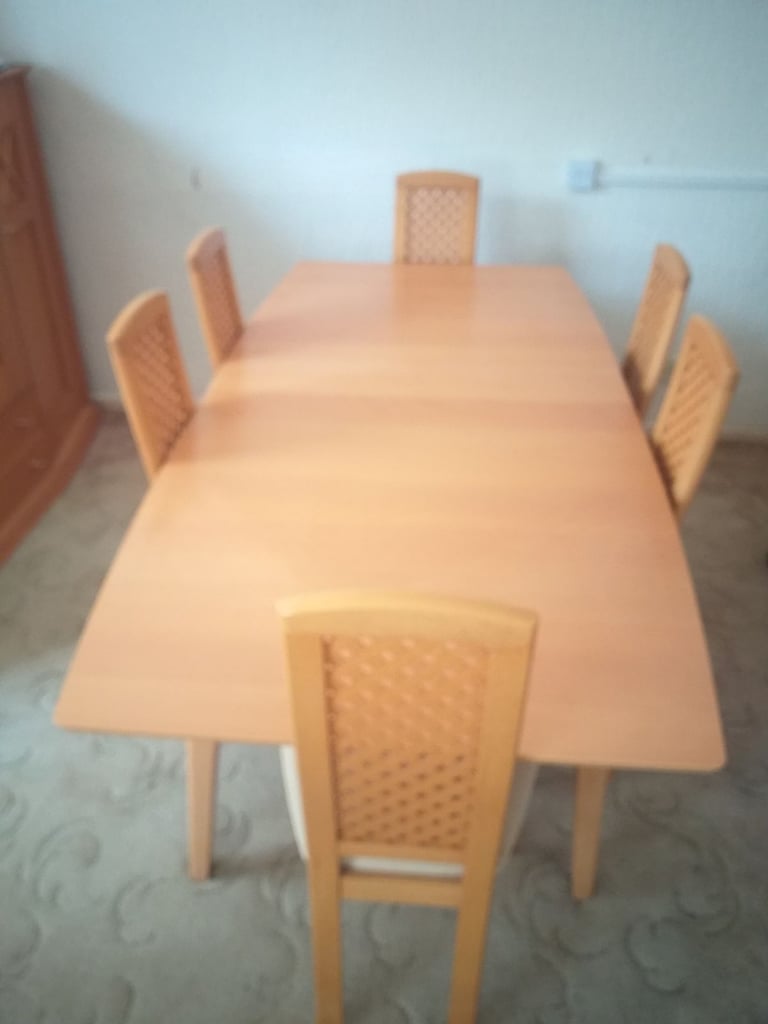 image for Dining table (extending) & 6 chairs & sideboard 