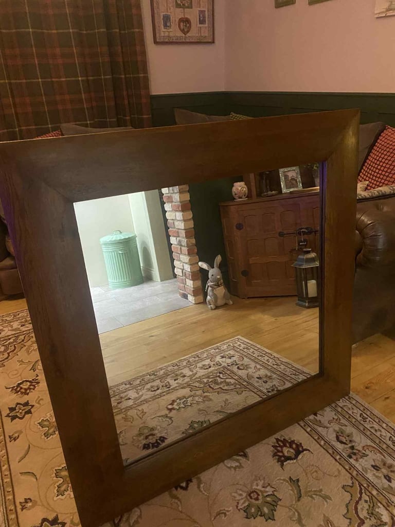 image for 💙🪞 Barker & Stonehouse large solid oak mirror 