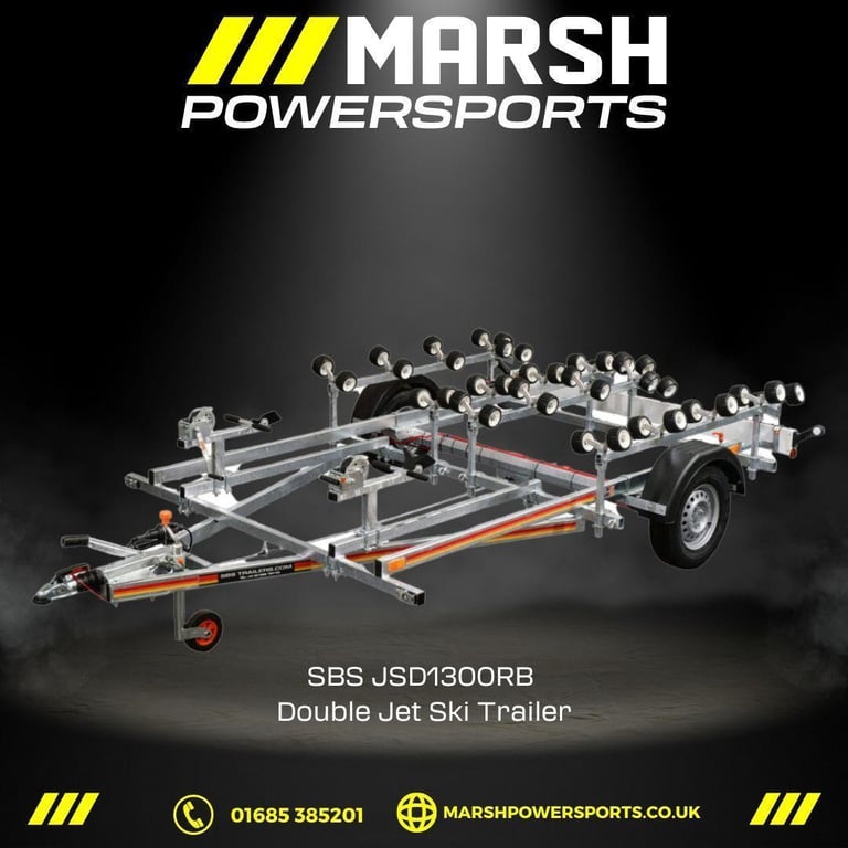 image for SBS JSD1300 RB Double Braked Roller Watercraft Trailer