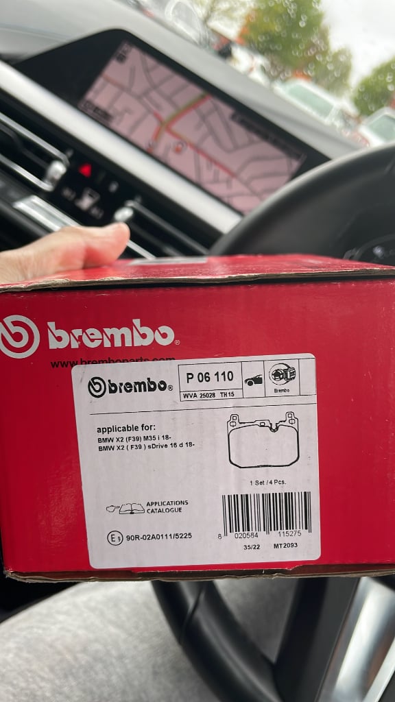 front brake pads bmw brembo P06110 (f40, 2 Series, X1, X2, M3)
