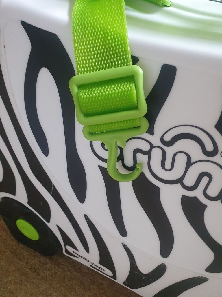 Zimba the Zebra Trunki kids ride on suitcase with key & strap