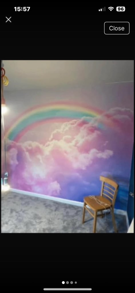 Rainbow decal wall paper for kids bedroom or nursery 