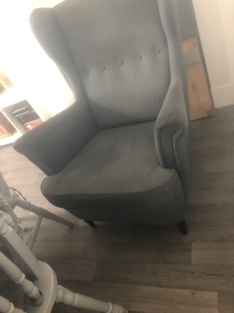 2 x IKEA Armchairs +footstool 