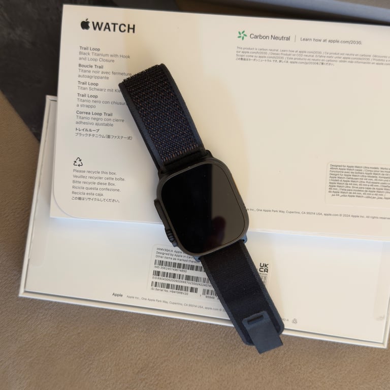 Apple Watch Ultra 2 Black GPS+Cellular 49mm Titanium with the Trail Loop strap 
