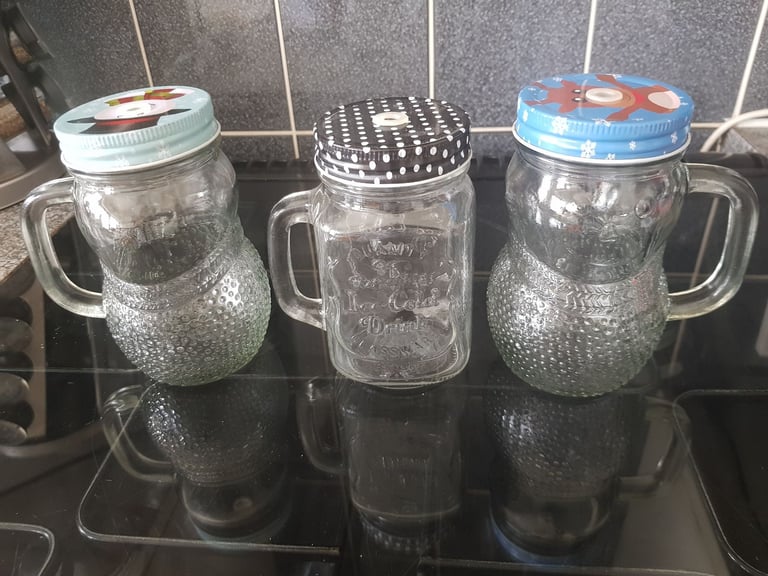 Glass Drinking Jar With Lid For Straw