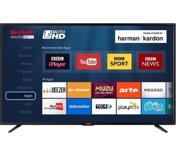 image for 55”SHARP 4k SMART LED HDR ULTRA HDTV 