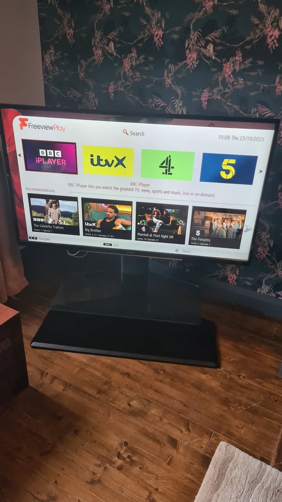 image for 55" Hitachi Smart TV complete with stand