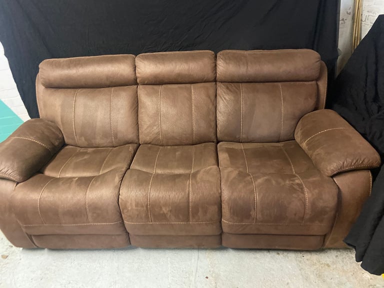Recliner 3 Seater Sofa plus Single Recliner Chair plus Foot Rest with Storage