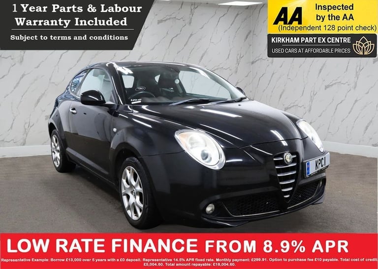 2009 Alfa Romeo MiTo 1.4 16V Lusso Hatchback 3dr Petrol Manual Euro 5 (95 bhp)  MOT JULY 2026 Hat...