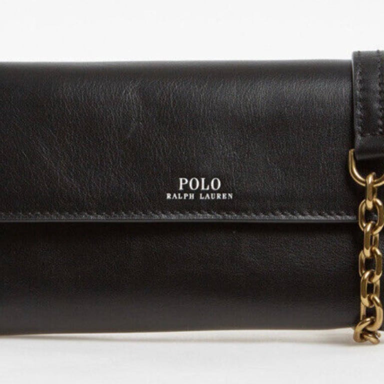 image for Ralph Lauren Polo black leather crossbody bag