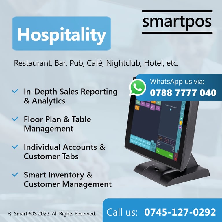 15” NEW EPOS System Retail Hospitality Salon Takeaway Restaurant With Software