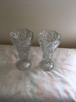 Two Irish Glass Vases - matching - Vintage
