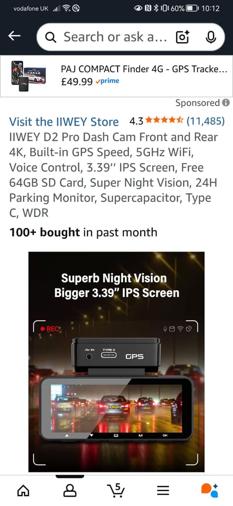 IIWEY DC01 PRO front and rear dash cam 