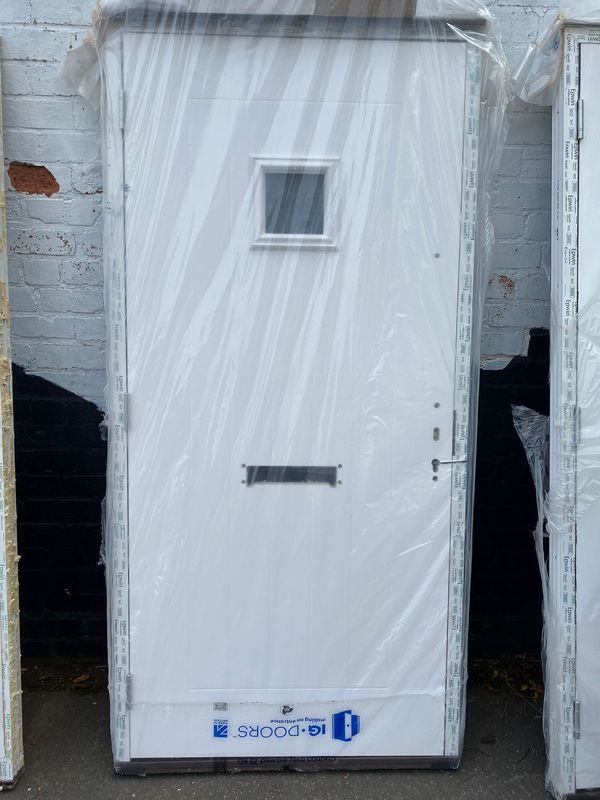 image for Composite White Square Glass Door 1000 x 2100mm