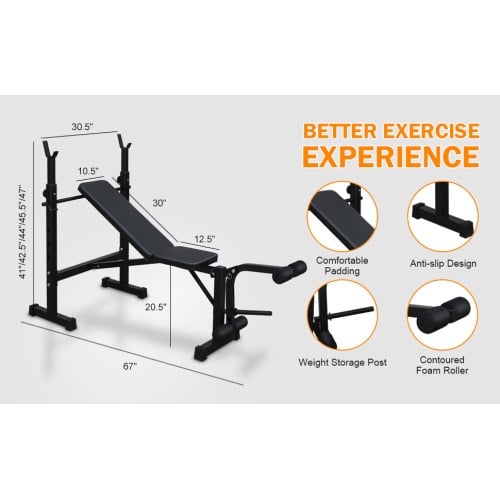 image for Multifunctional training bench + squat rack – complete set