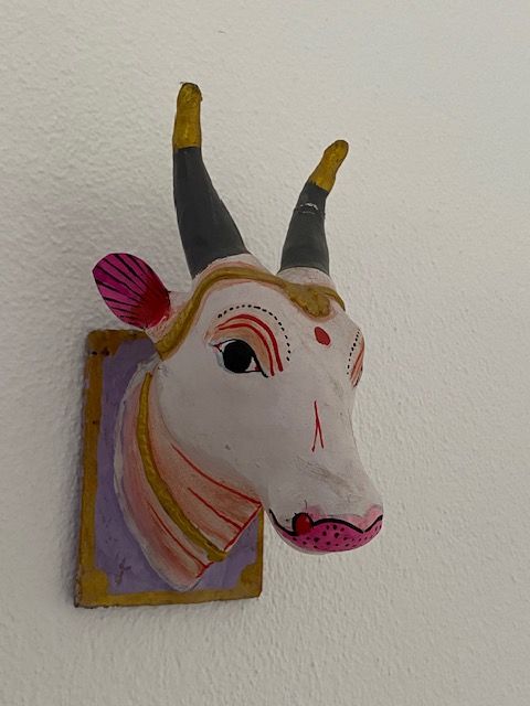 image for Hand-painted Indian Holy Cow Decorative  Wall Art