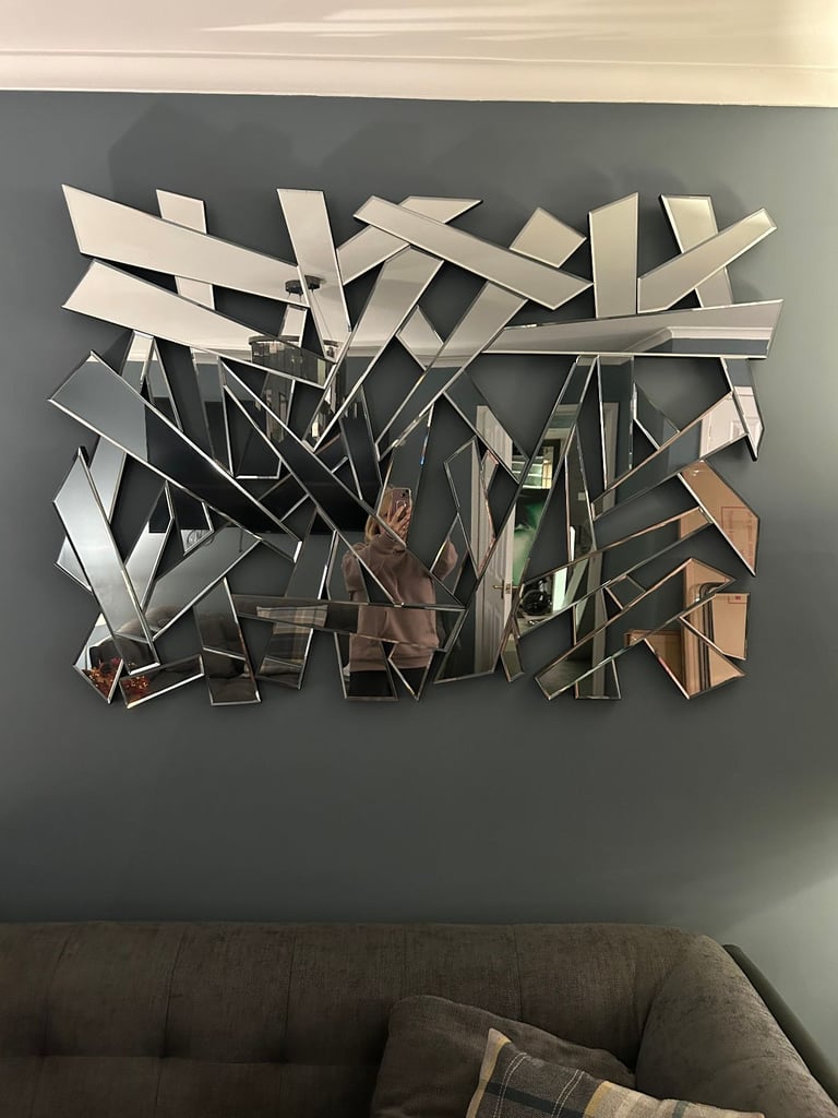image for Large Modern Shattered Effect Wall Mirror