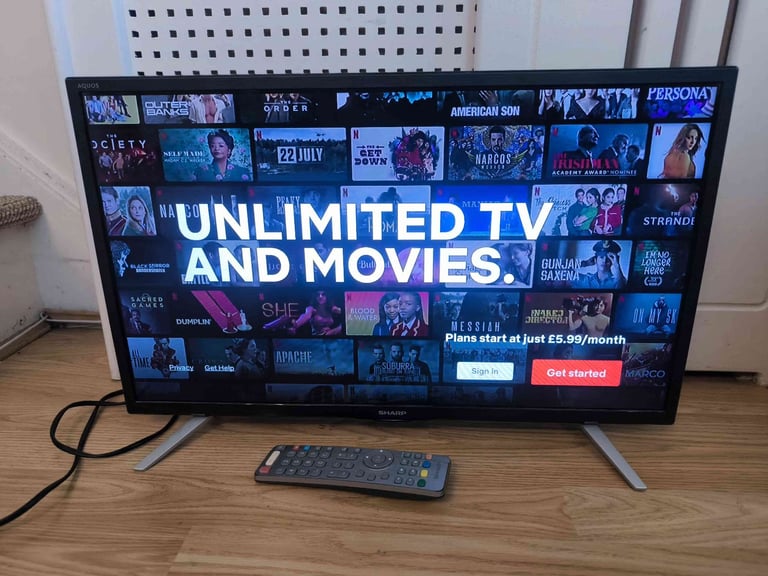 24" Slim Smart TV LED Wifi HDMI USB Freeview