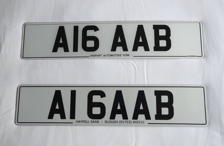 PRIVATE NUMBER PLATE:  A16 AAB. SUPERB REGISTRATION FOR SAAB POST-1983. 900, 9000, A1 SAAB
