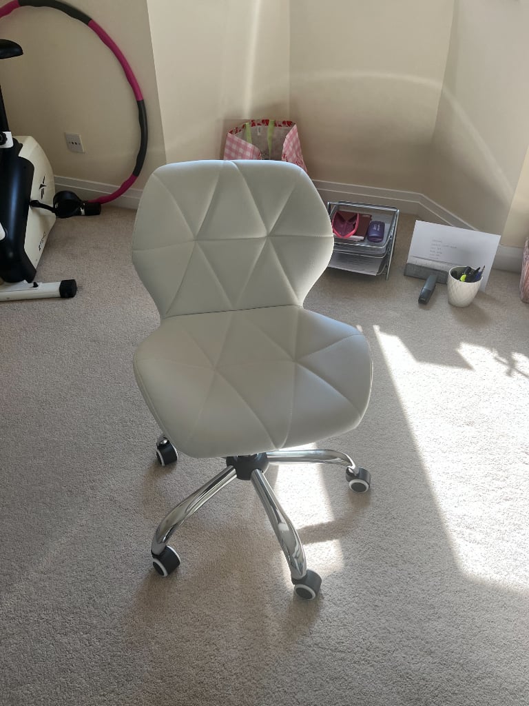 White leather computer chair
